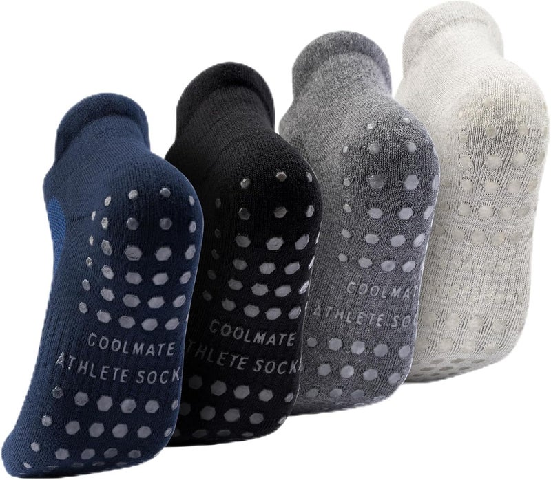 CoolMate Store Mens Grip Socks Men Non Slip Size 6-10-13-14, Non Slip Pilates Yoga Socks for Men with Grips, Grippy - Image 1